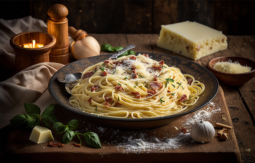 Šéfkuchař George spaghetti-carbonara Jak připravit vynikající pastu carbonara Italská kuchyně  vejce těstoviny sýr pecorino pasta pancetta krémová omáčka italská kuchyně černý pepř carbonara 